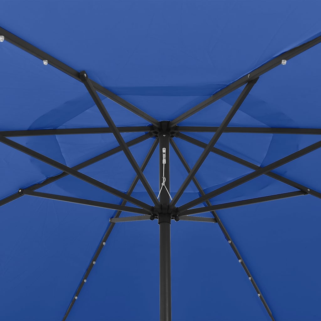 Aia päikesevari LED-tuledega, 400 cm, taevasinine