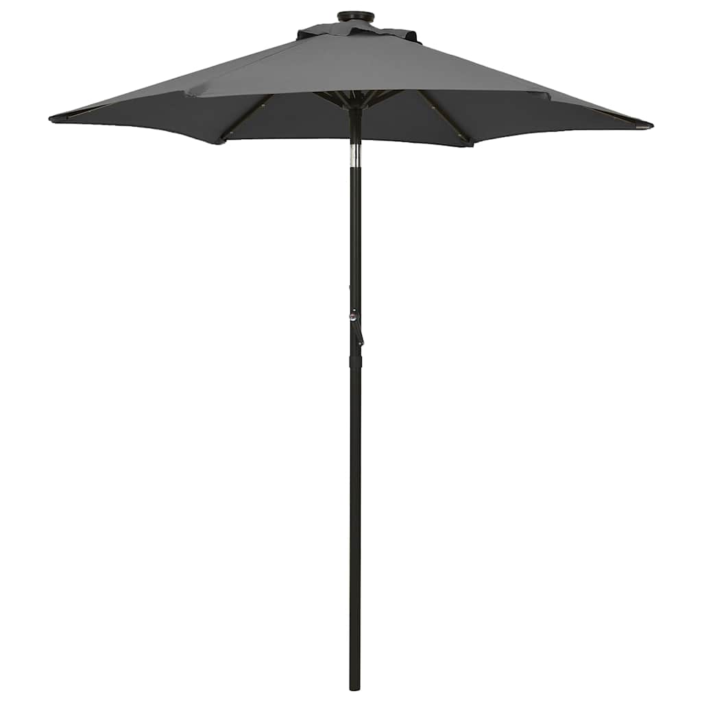 Aia päikesevari LED-tuledega antratsiit 200 x 211 cm alumiinium