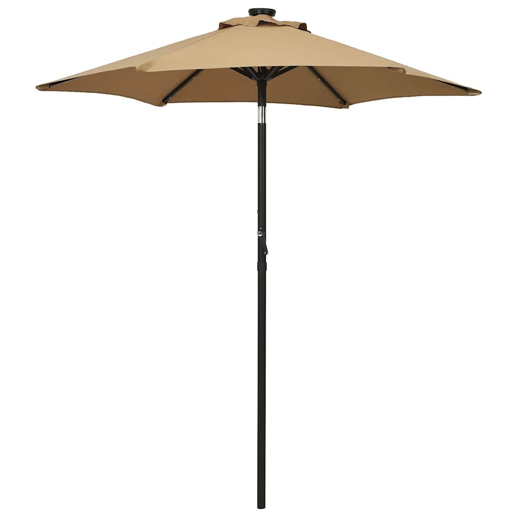 Aia päikesevari LED-tuled pruunikashall, 200x211 cm, alumiinium