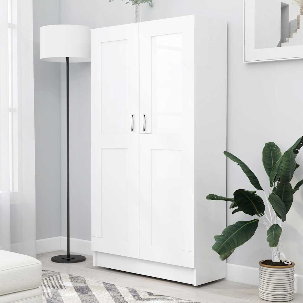 Raamaturiiul valge 82,5 x 30,5 x 150 cm tehispuit