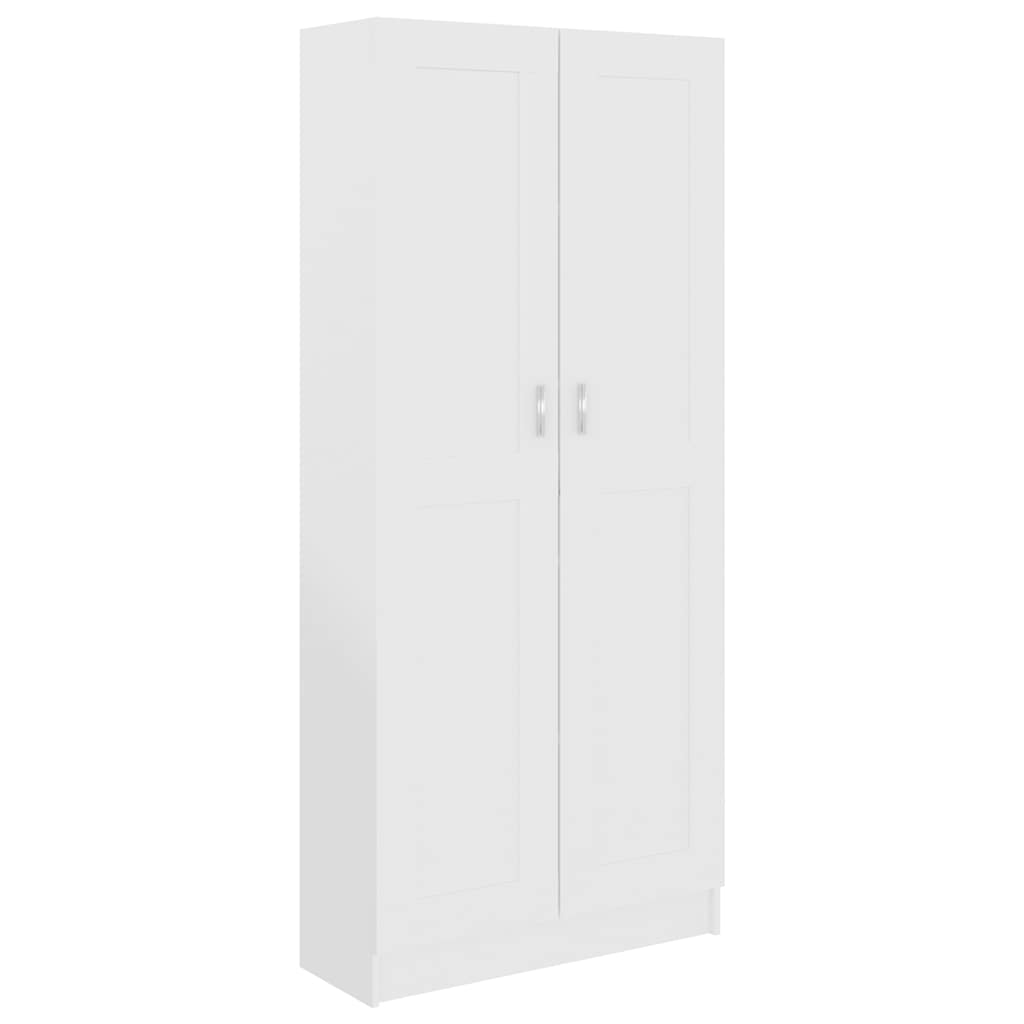 Raamaturiiul valge 82,5 x 30,5 x 185,5 cm tehispuit