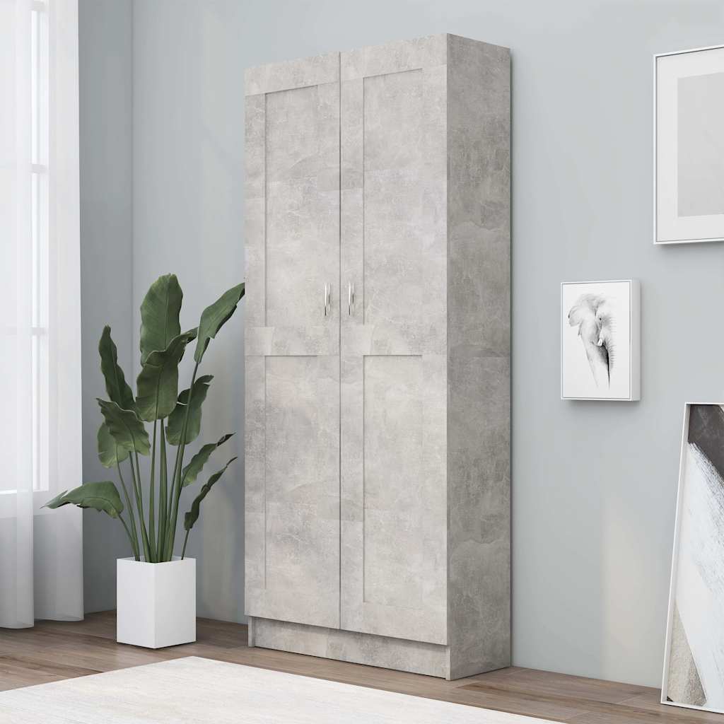 Raamaturiiul betoonhall 82,5 x 30,5 x 185,5 cm tehispuit