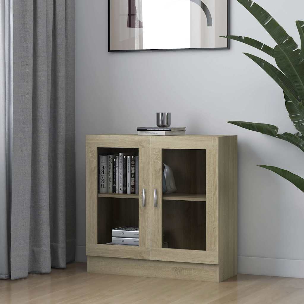 Vitriinkapp Sonoma tamm 82,5 x 30,5 x 80 cm tehispuit