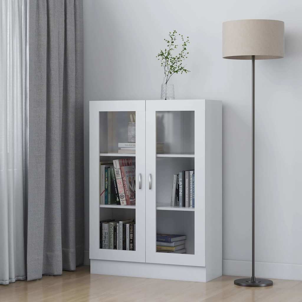 Vitriinkapp valge 82,5 x 30,5 x 115 cm tehispuit