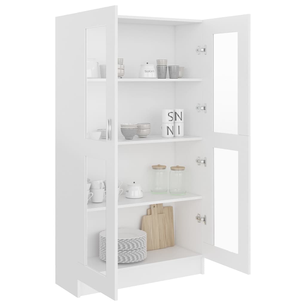 Vitriinkapp valge 82,5 x 30,5 x 150 cm tehispuit