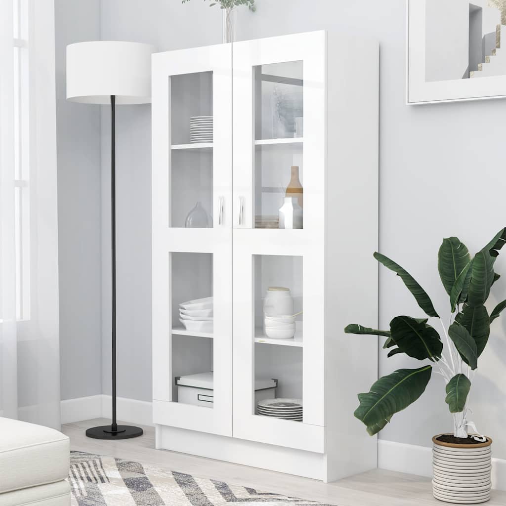 Vitriinkapp valge 82,5 x 30,5 x 150 cm tehispuit