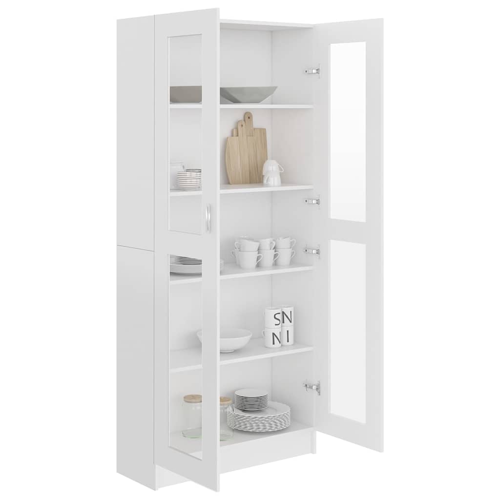Vitriinkapp valge 82,5x30,5x185 cm tehispuit