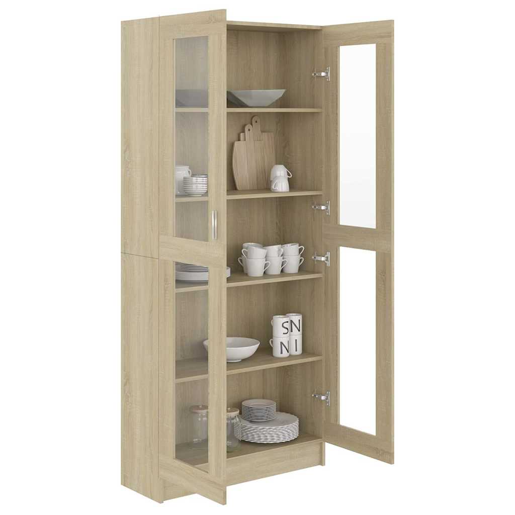 Vitriinkapp, Sonoma tamm, 82,5x30,5x185 cm tehispuit
