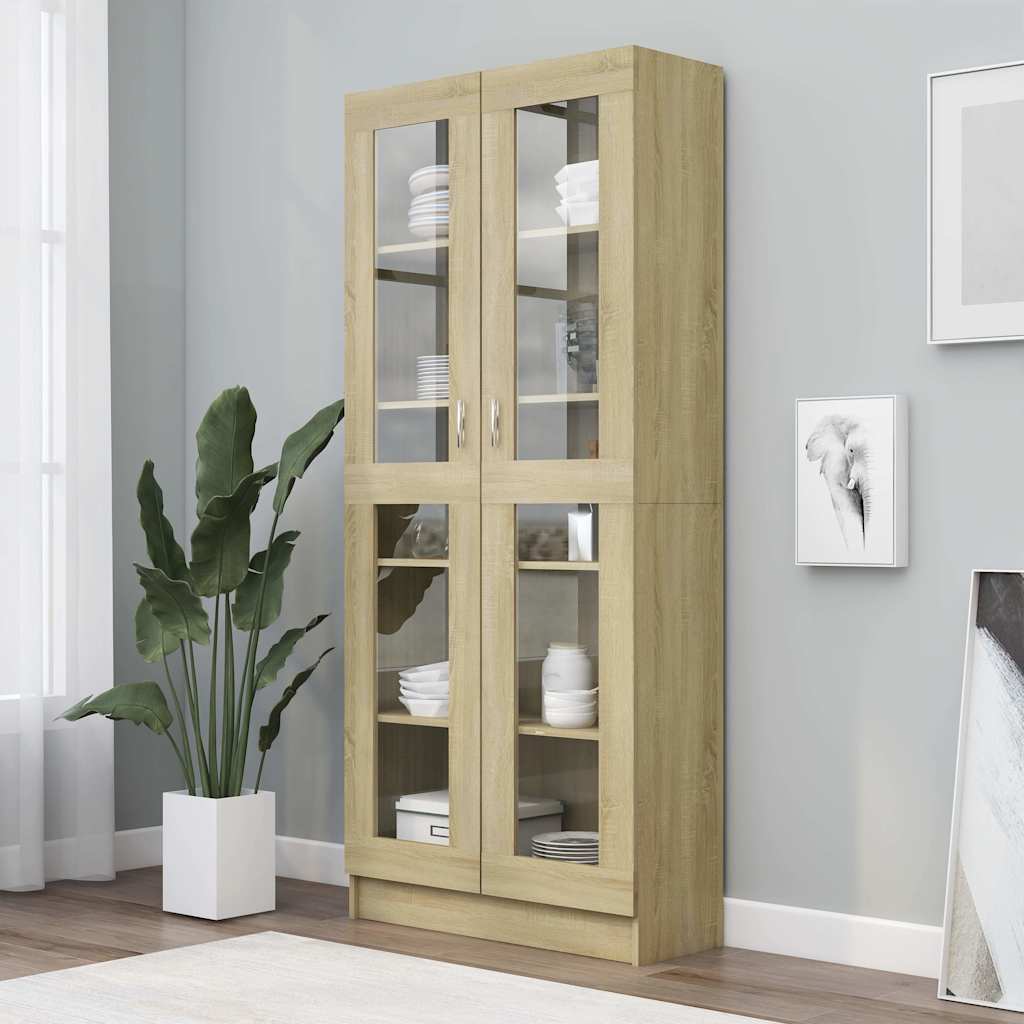 Vitriinkapp, Sonoma tamm, 82,5x30,5x185 cm tehispuit