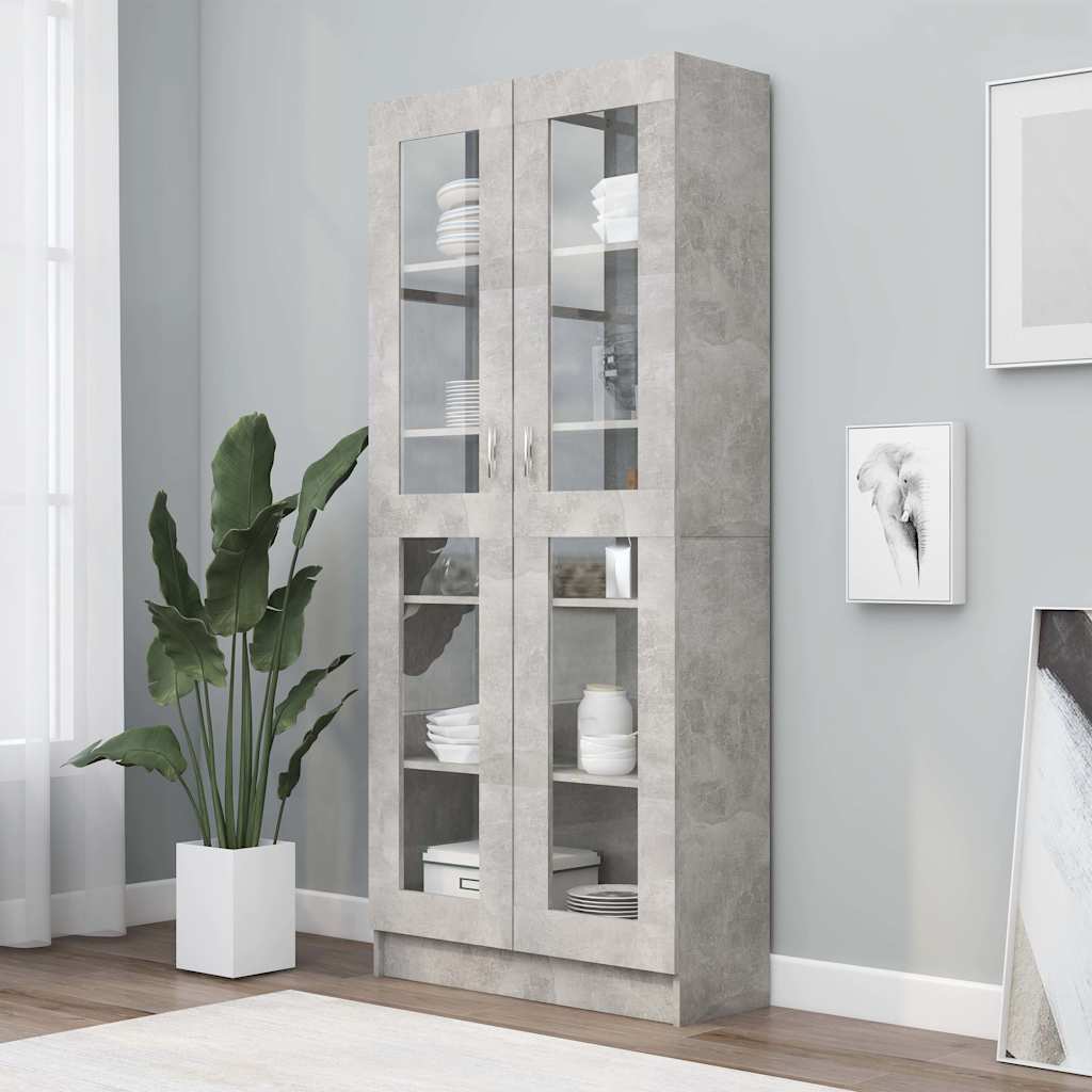 Vitriinkapp betoonhall 82,5x30,5x185 cm tehispuit
