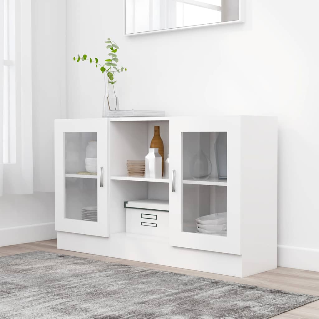 Vitriinkapp valge 120x30,5x70 cm tehispuit