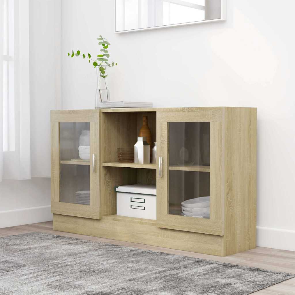 Vitriinkapp Sonoma tamm 120 x 30,5 x 70 cm tehispuit