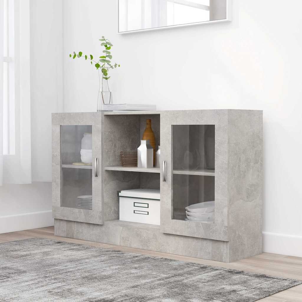 Vitriinkapp betoonhall 120x30,5x70 cm tehispuit