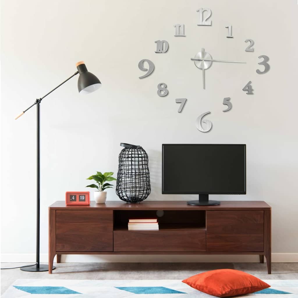 3D seinakell, modernne disain, hõbedane, 100 cm XXL