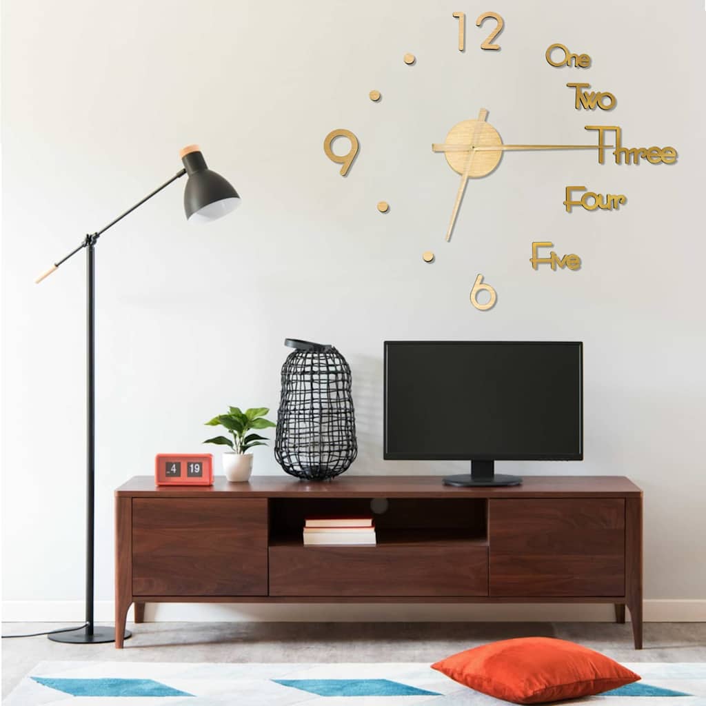 3D seinakell, modernne disain, kuldne, 100 cm XXL