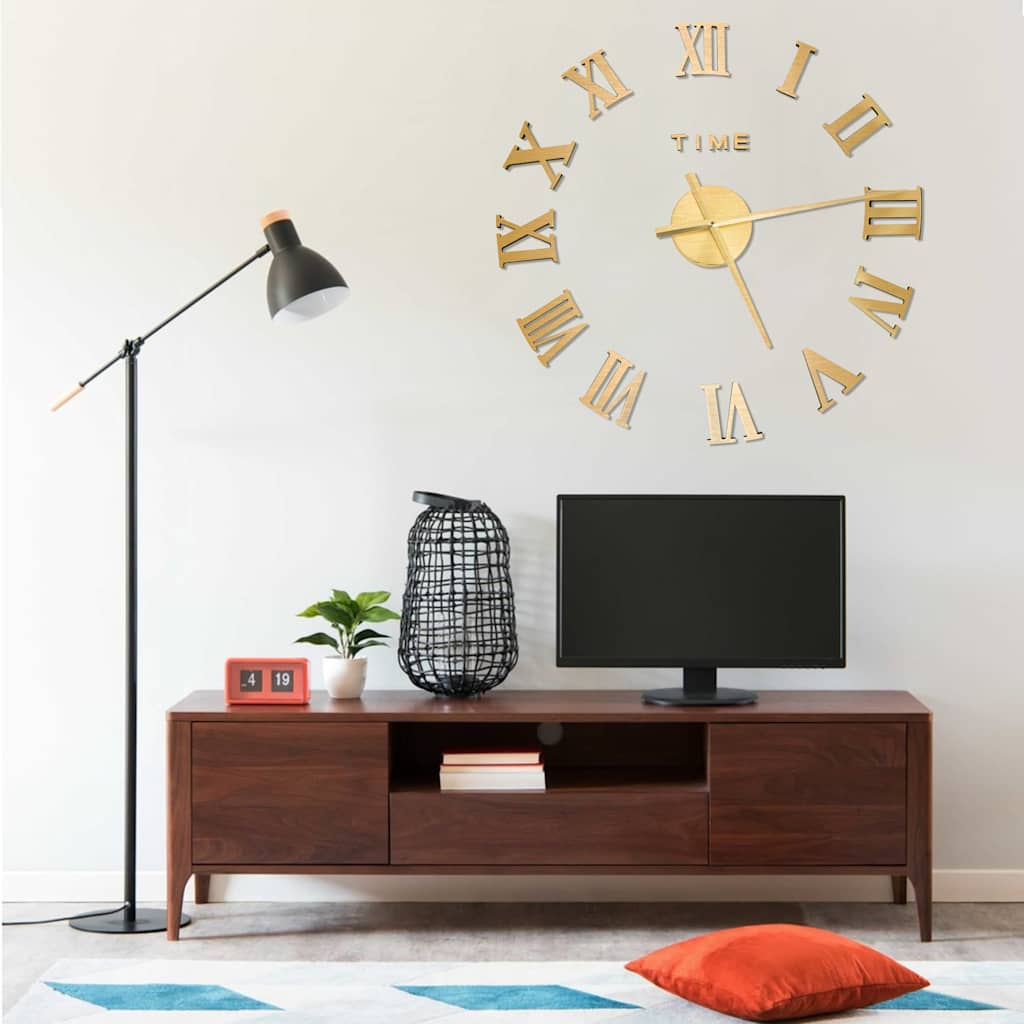 3D seinakell, modernne disain, kuldne, 100 cm XXL