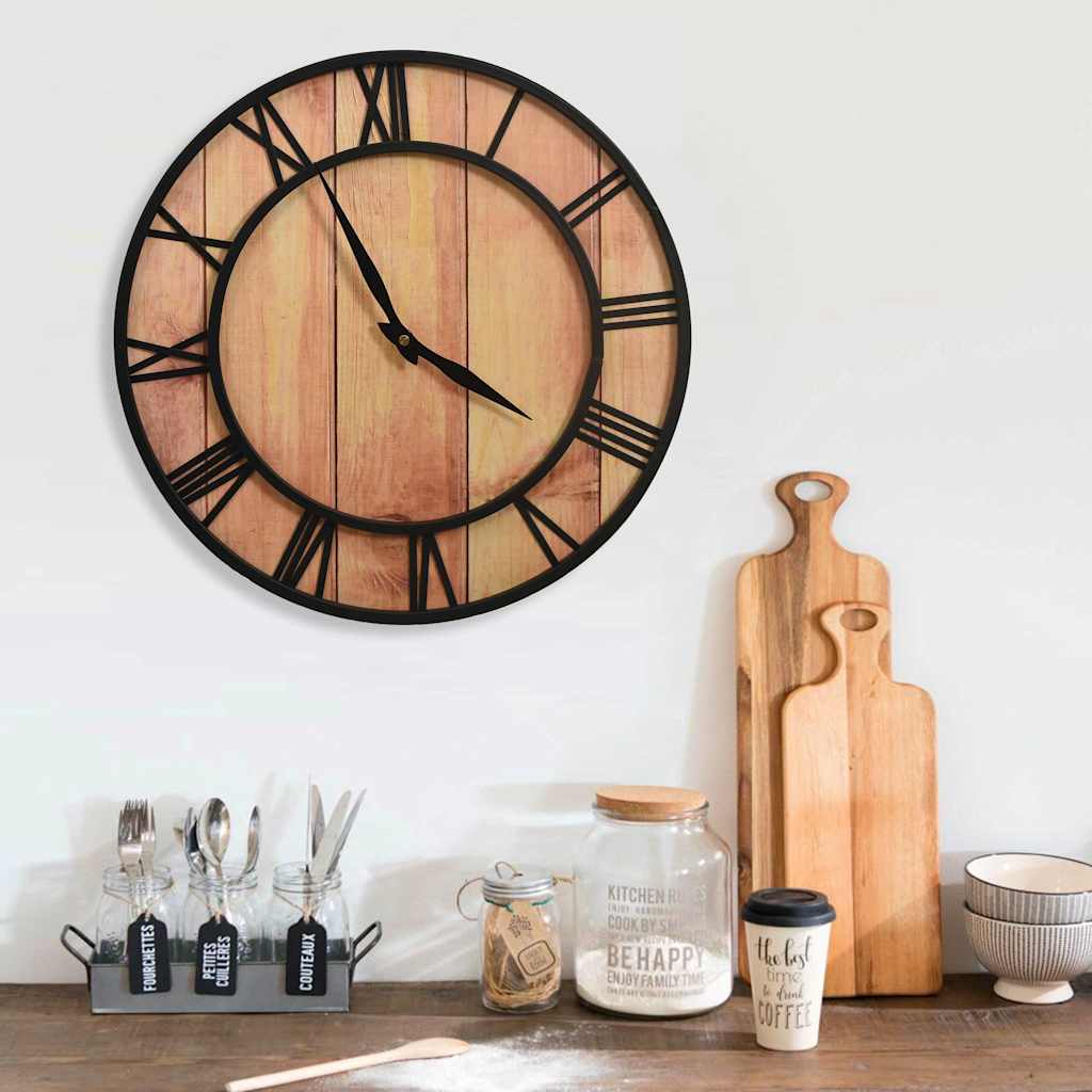 Seinakell, 39 cm, pruun ja must, MDF ja raud