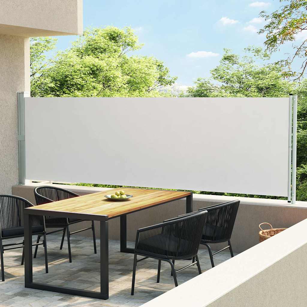 Lahtitõmmatav terrassi külgsein, 140 x 600 cm, kreemjas