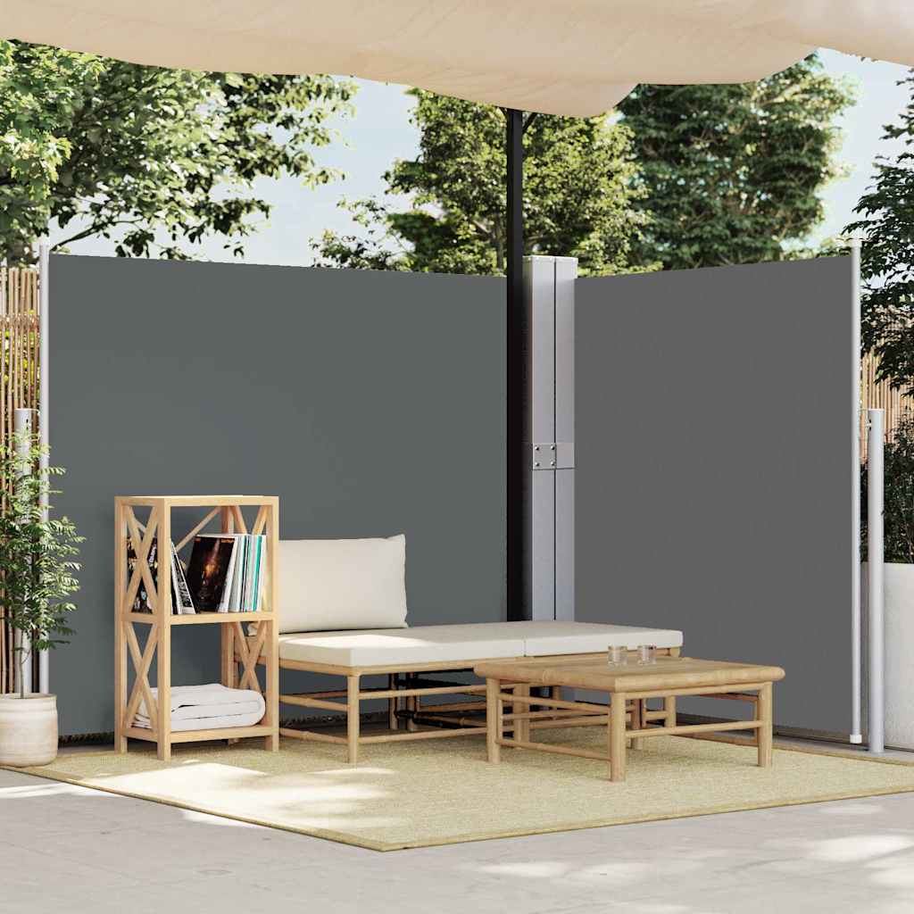 Lahtitõmmatav terrassi külgsein, 170 x 1200 cm, antratsiithall