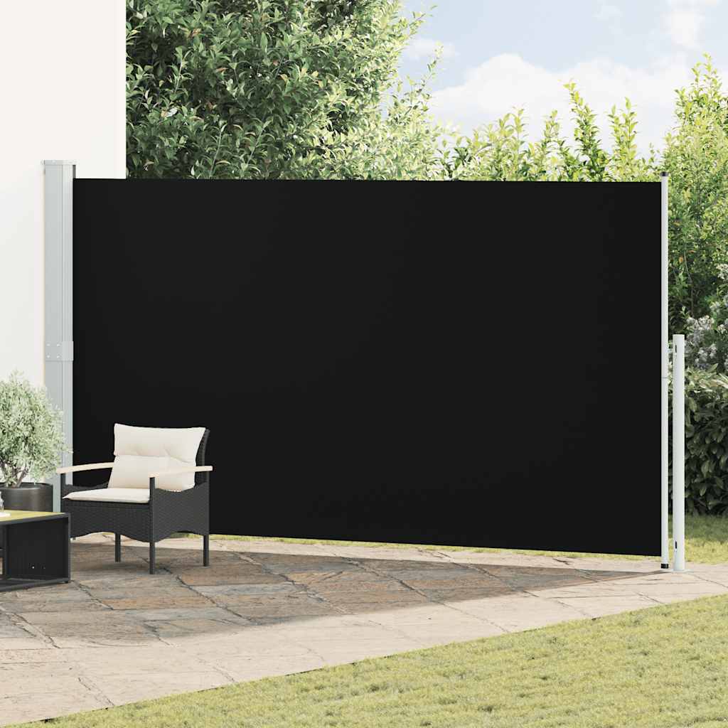 Lahtitõmmatav terrassi külgsein, 200 x 514 cm, must