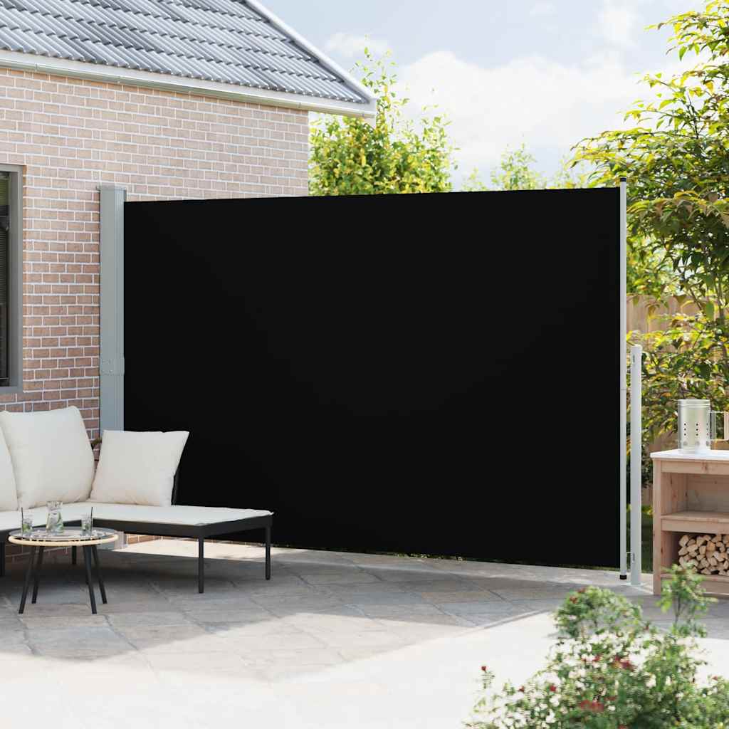 Lahtitõmmatav terrassi külgsein, 220 x 514 cm, must