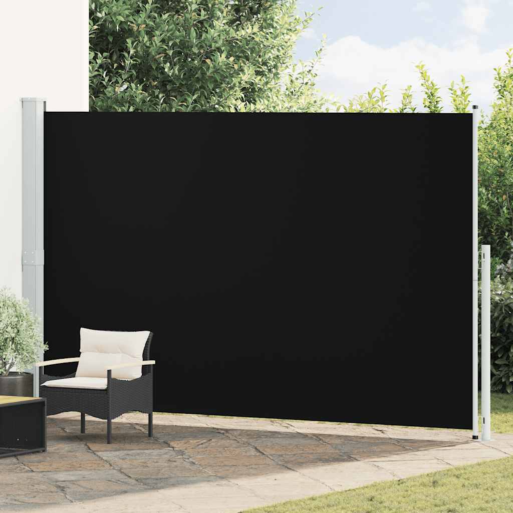 Lahtitõmmatav terrassi külgsein, 220 x 514 cm, must