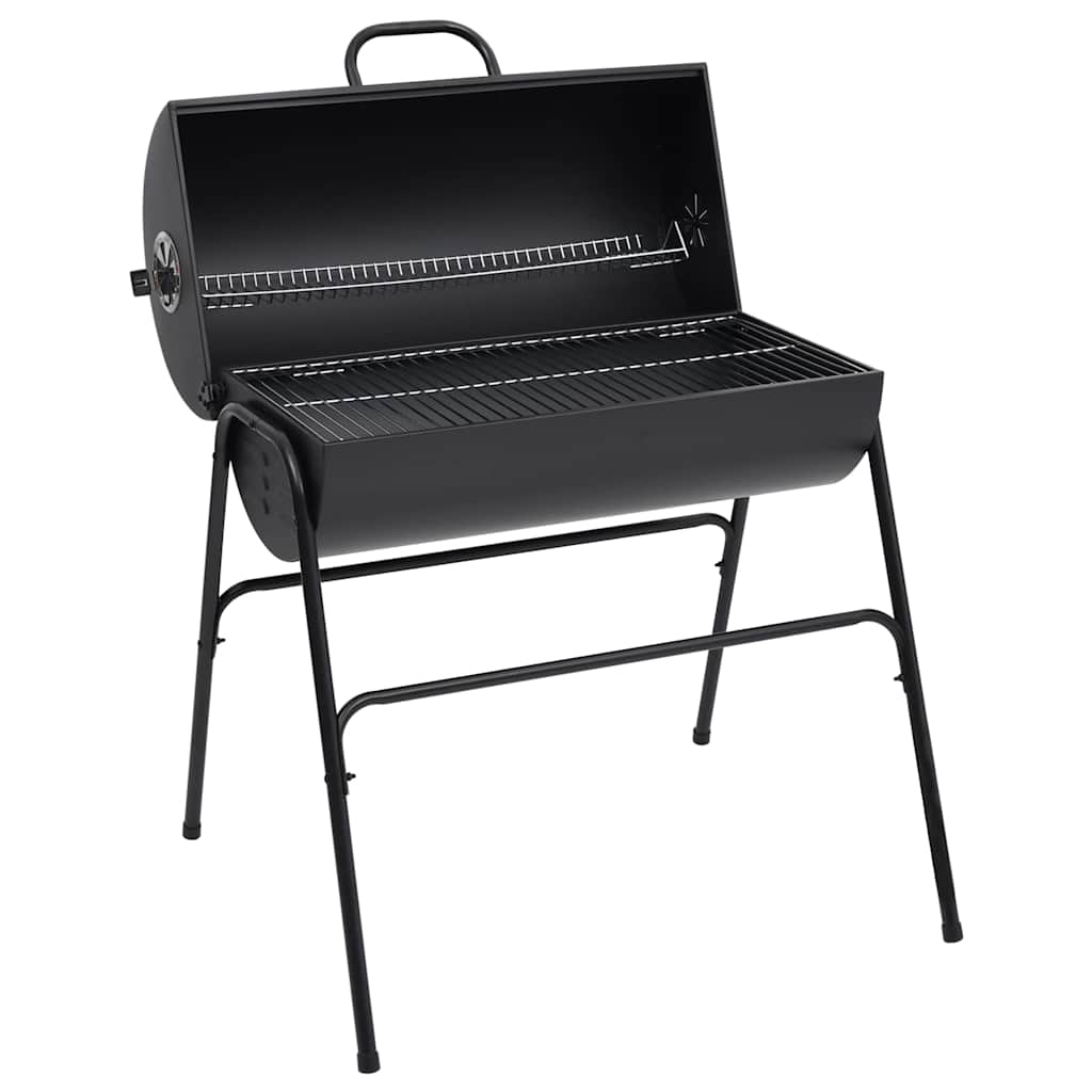 Tünnigrill 2 küpsetusrestiga, must, 80 x 95 x 92 cm, teras