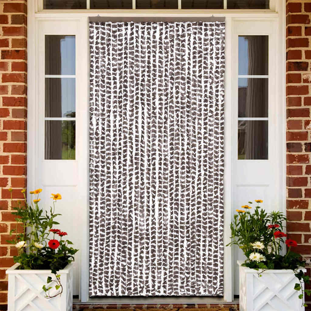 Putukakardin pruunikashall ja valge, 100 x 220 cm, šenill