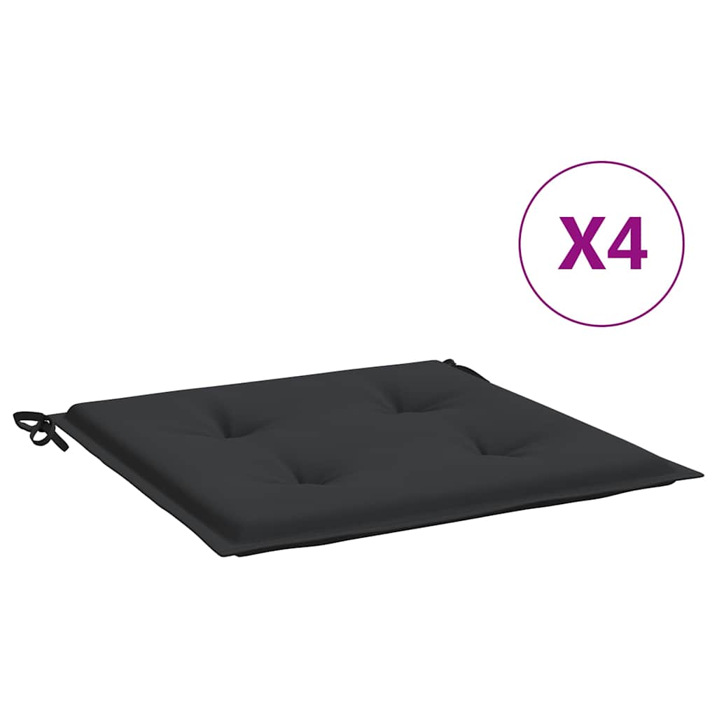 Aiatooli istmepadjad 4 tk, must, 50x50x3 cm, kangas