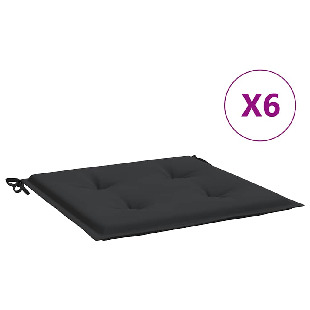 Aiatooli istmepadjad 6 tk, must, 50 x 50 x 3 cm, kangas