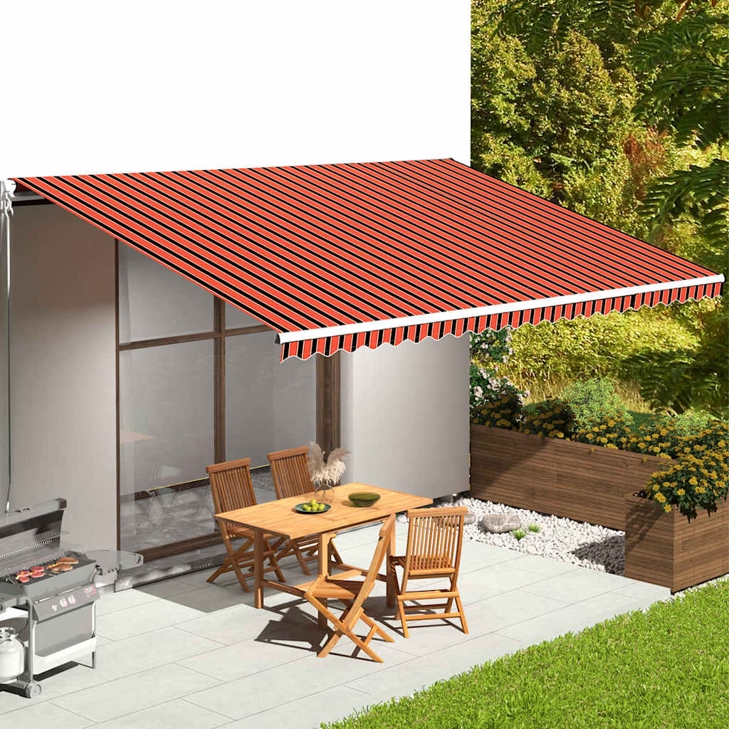 Varikatuse asenduskangas, oranž ja pruun, 600x350 cm, polüester
