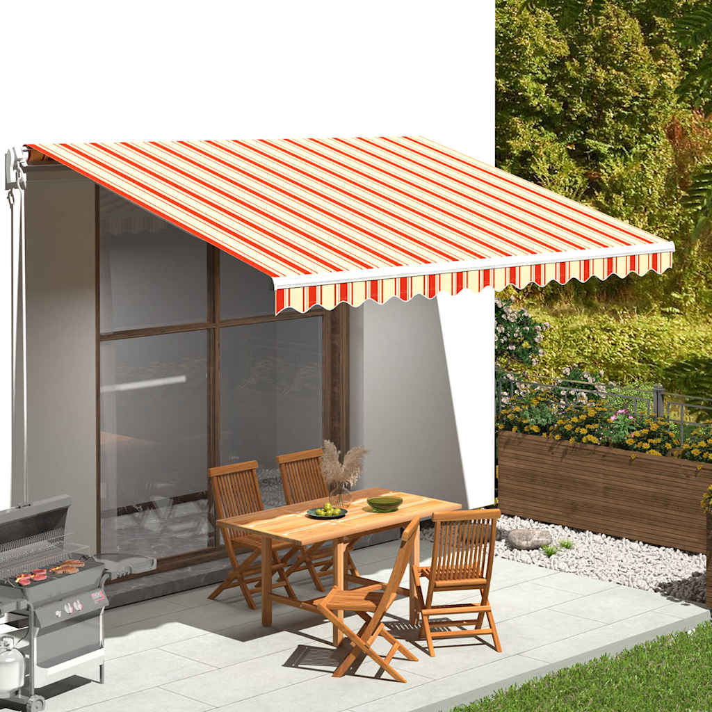 Varikatuse asenduskangas, kollane ja oranž, 4,5 x 3,5 m, polüester