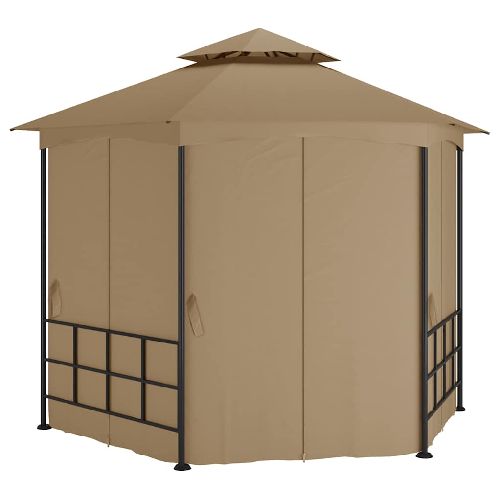 Varikatus külgseintega, 3,1x2,7 m, pruunikashall
