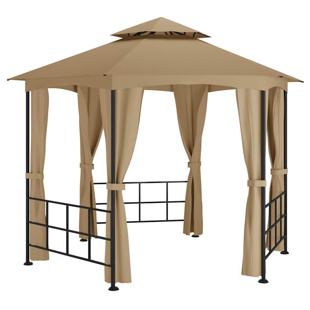 Varikatus külgseintega, 3,1x2,7 m, pruunikashall
