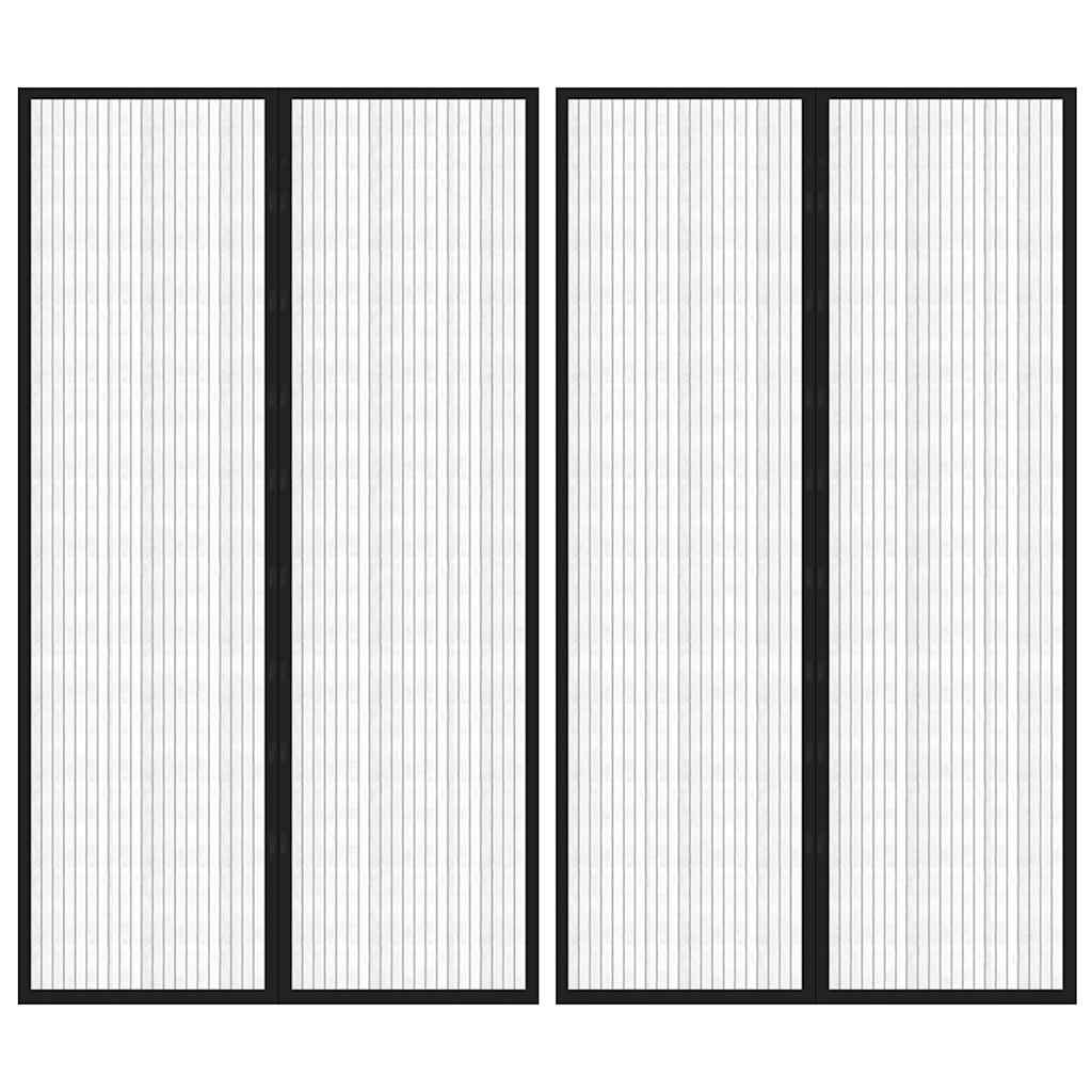 Putukakaitse uksekardinad 2 tk, magnetplokkidega must 200x80 cm