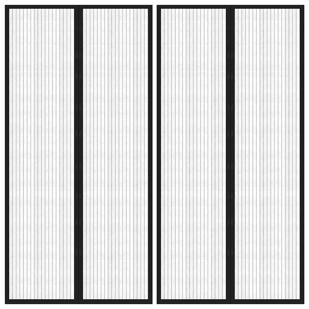 Putukakaitse uksekardinad 2 tk magnetplokkidega must 220x100 cm