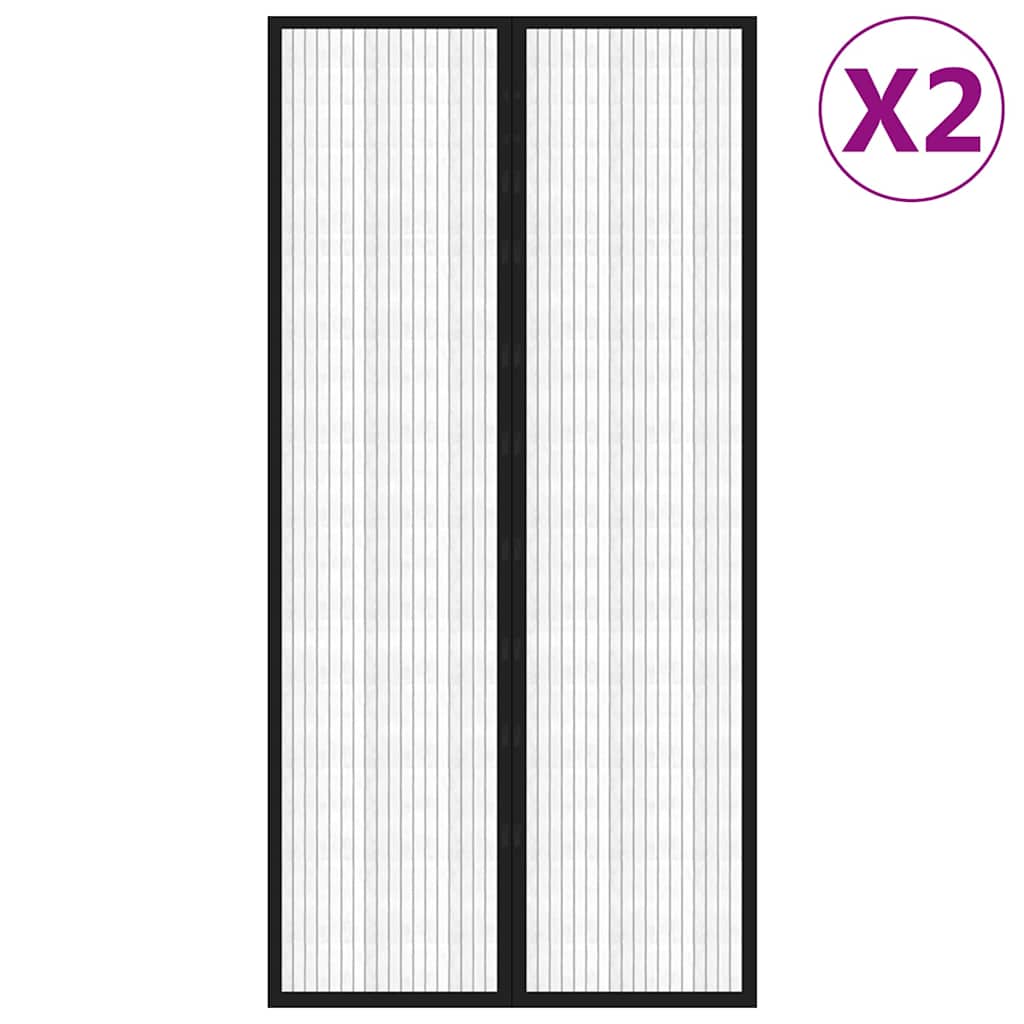 Putukakaitse uksekardinad 2 tk magnetplokkidega must 220x100 cm
