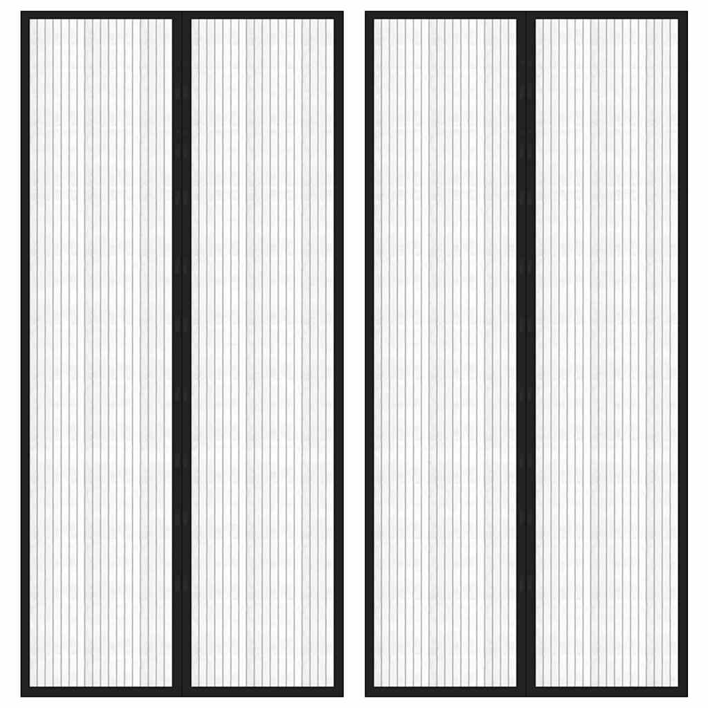 Putukakaitse uksekardinad 2 tk magnetplokkidega must 220x110 cm