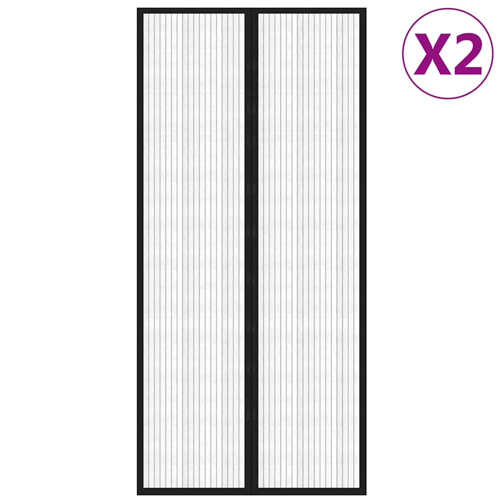 Putukakaitse uksekardinad 2 tk magnetplokkidega must 220x110 cm