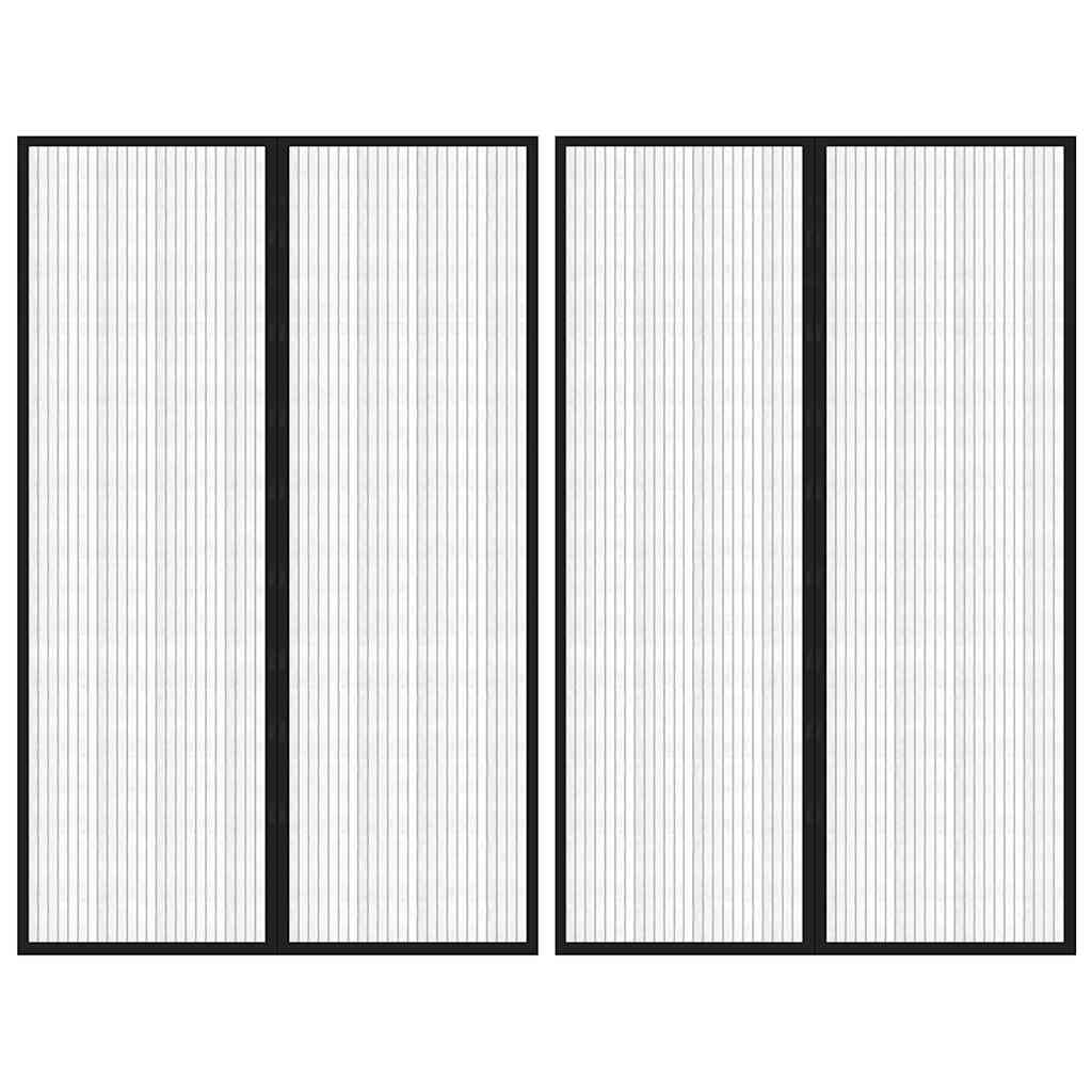Putukakaitse uksekardinad 2 tk, magnetplokid, must 220x130 cm