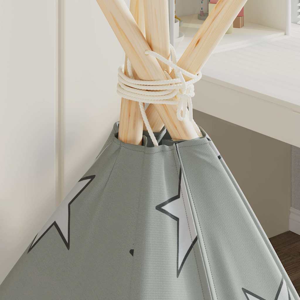 Laste tipitelk kotiga, polüester, hall, 115 x 115 x 160 cm