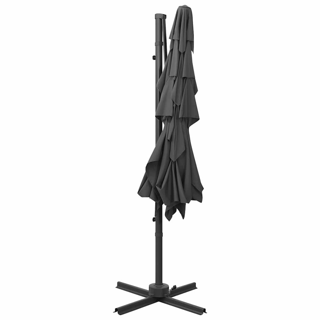 4-kordne aia päikesevari alumiiniumpost, antratsiit 250x250 cm