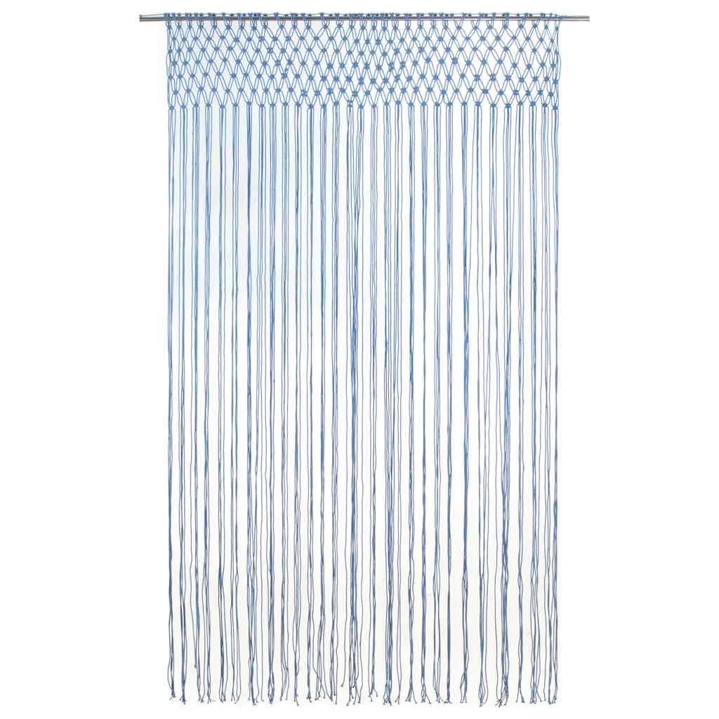 Makrameekardin, sinine 140 x 240 cm puuvill