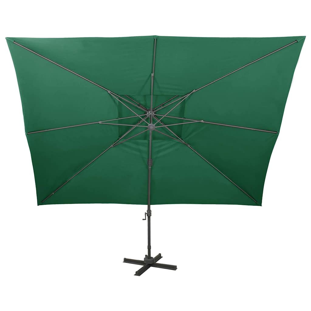 Konsooldisainiga päikesevari topelt katus 400x300 cm roheline