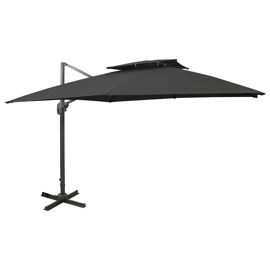 Konsooldisainiga päikesevari, topelt ülaosa 300x300 cm must