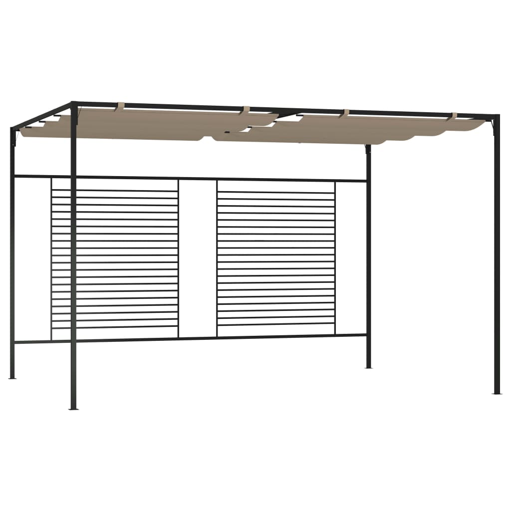 Varjualune sissetõmmatava katusega, 3x4x2,3 m, pruunikashall