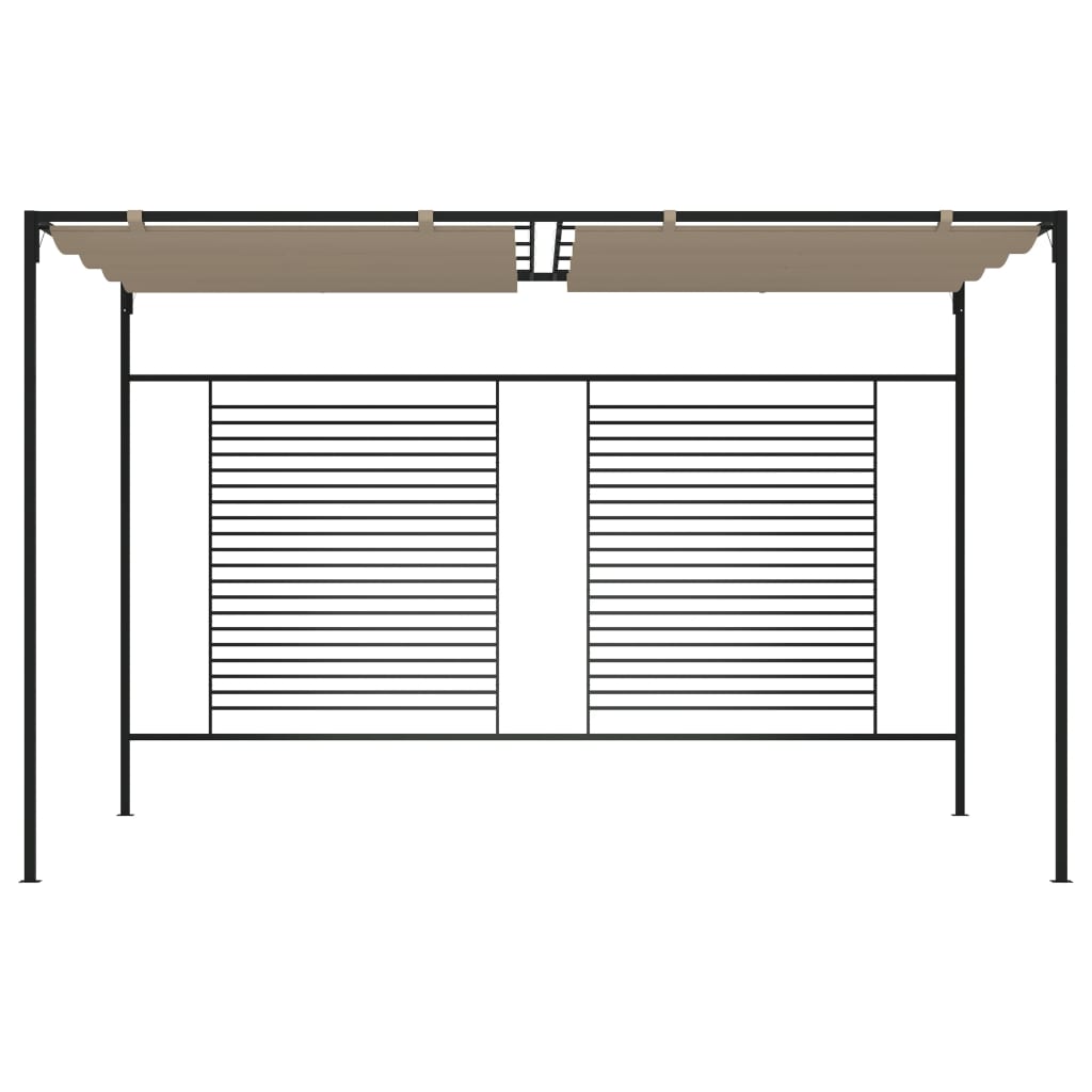 Varjualune sissetõmmatava katusega, 3x4x2,3 m, pruunikashall