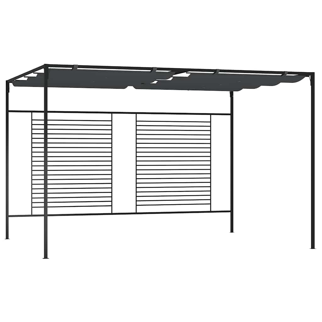 Varjualune, eemaldatav katus, 4x3x2,3 m antratsiithall 180 g/m²