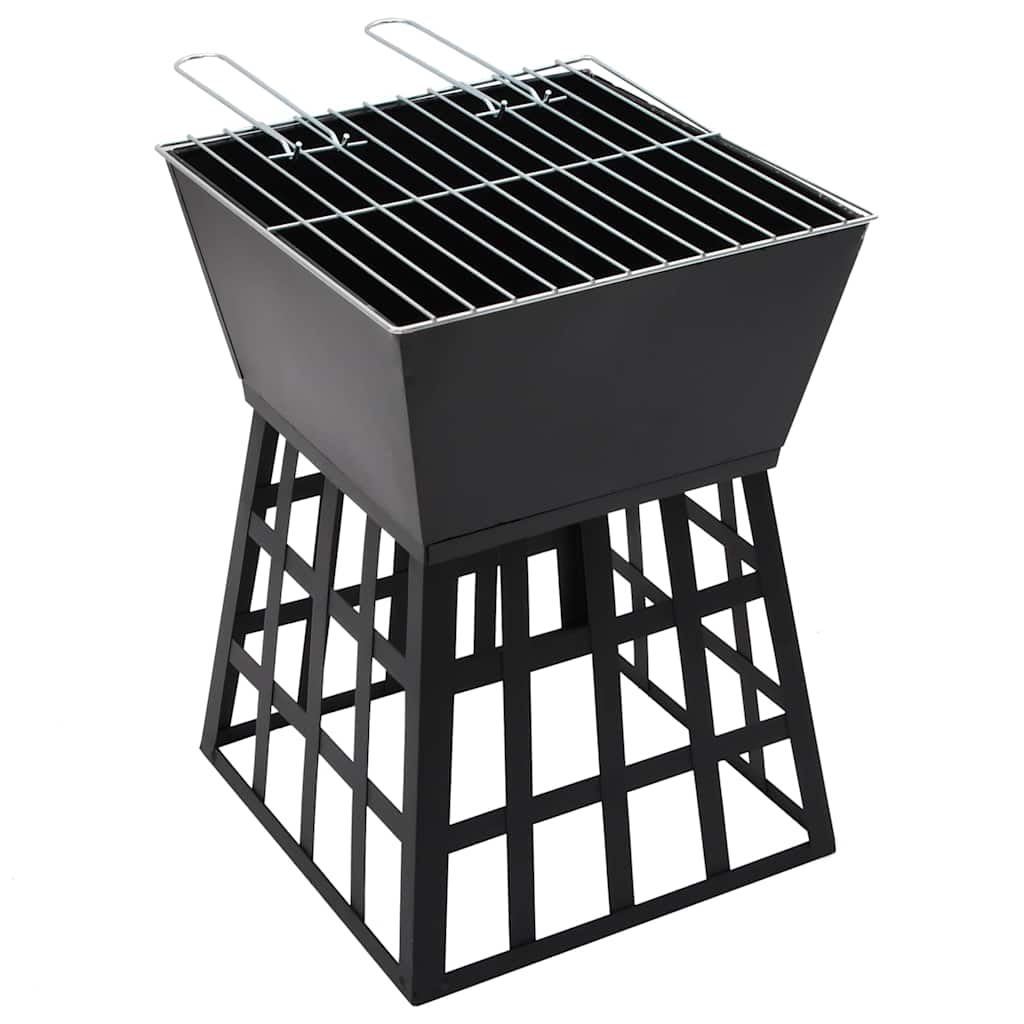 Kaks ühes tulease ja grill, 34x34x48 cm, teras