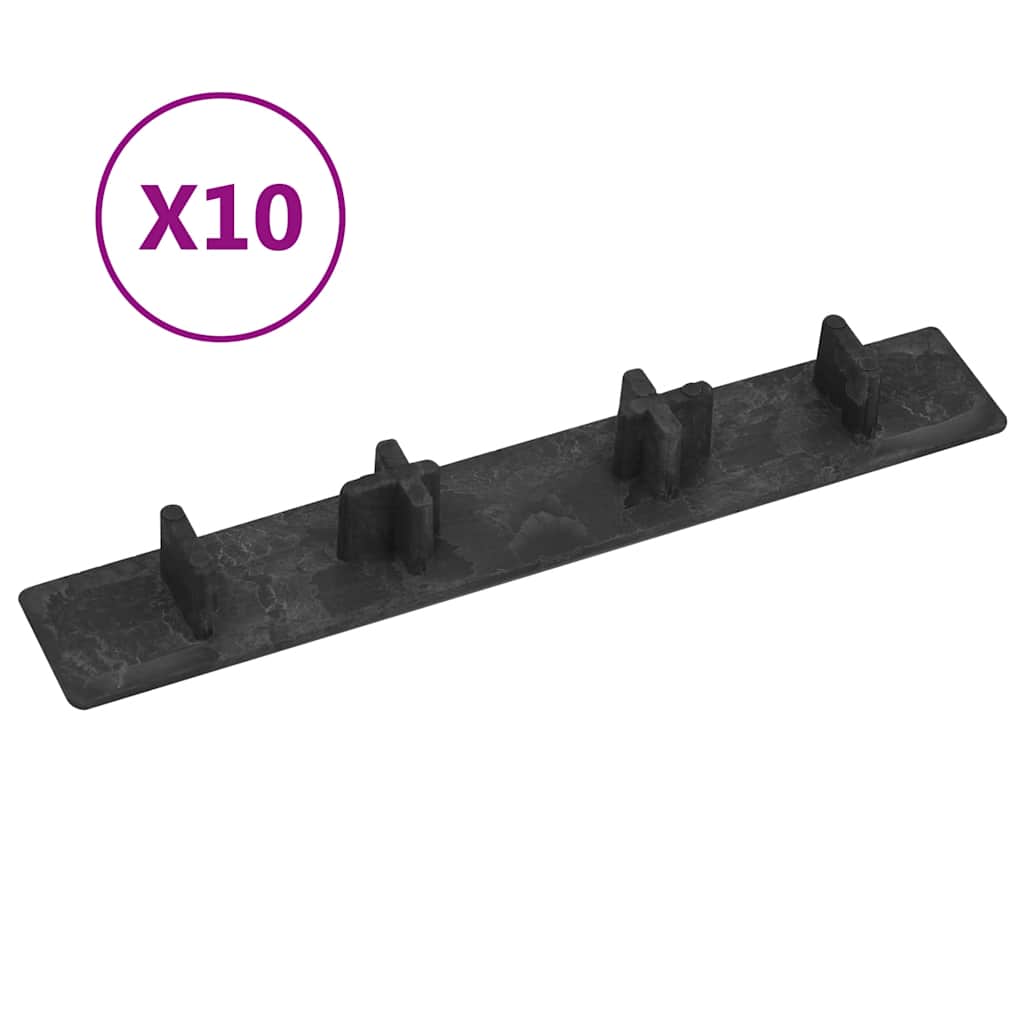Terrassilaua otsakorgid 10 tk, must, plast